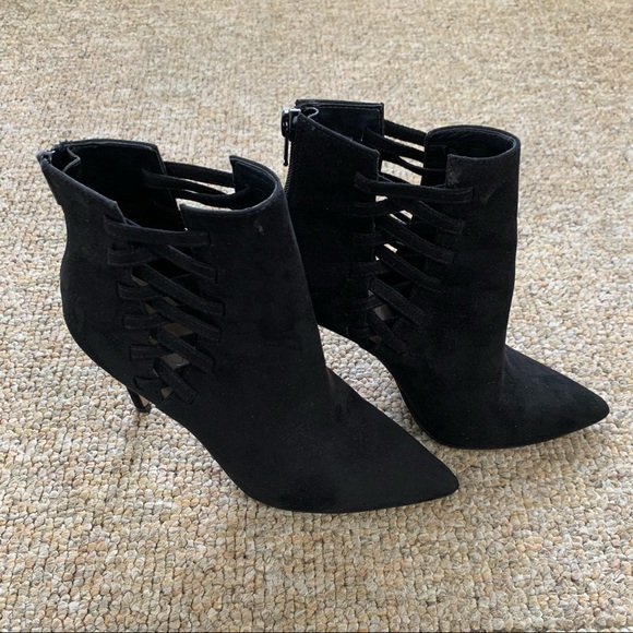 Aldo Suede Tuxedo Side Lace-Up Pointed Toe Boots 6M - Picture 3 of 8